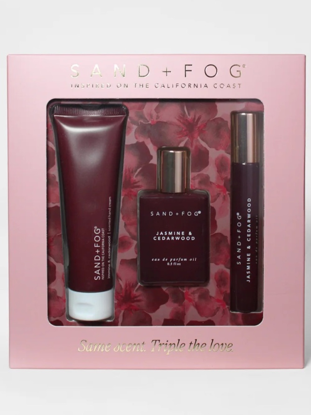 SAND + FOG Hand Cream and Perfume Oil Rollerball Set - Jasmine & Cedarwood
